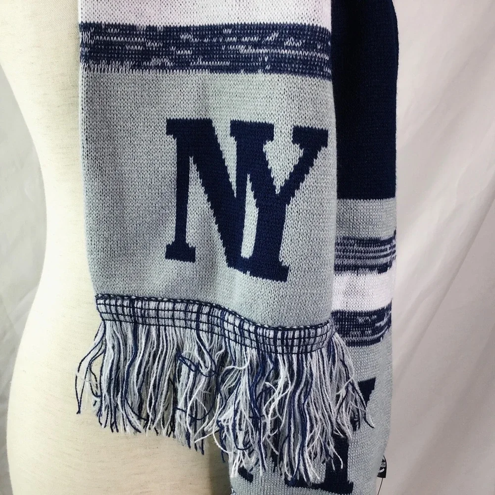 New YORK Jets Scarf Fringe Unisex Soft Warm Athletic Team Blue White Gray OS